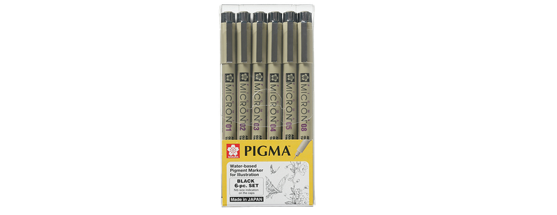 Estilógrafo  SAKURA PIGMA Micron Fineliner   C/6 01,02,03,04,05,08