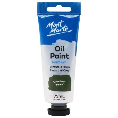 Tubo de pintura al óleo de primera calidad de 75 ml - Verde oliva. Mont Marte