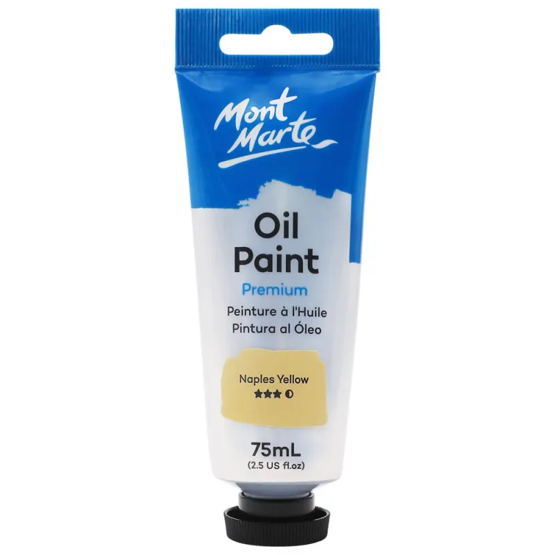 Tubo de pintura al óleo premium de 75 ml - Amarillo Nápoles. Mont Marte
