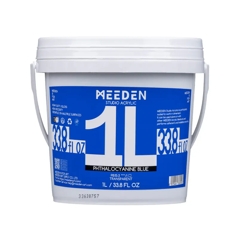 Pintura Acrílica profesional MEEDEN Studio, Azul Ftalocianina, 1 Litro, cuerpo pesado.