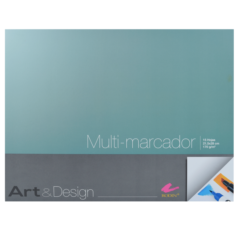 Block MULTIMARCADOR RODIN Art &amp; Desing, 170g 15 hojas 21.5x28cm