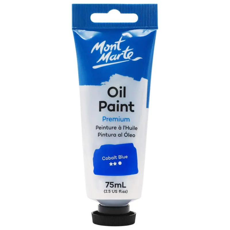 Tubo de pintura al óleo de primera calidad de 75 ml- Azul cobalto. Mont Marte