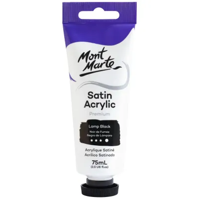 Pintura Acrílica Satinada Prémium, tubo de 75 ml, Negro Humo. Mont Marte. Pintura Acrílica Satinada Prémium, tubo de 75 ml, Negro Humo. Mont Marte.