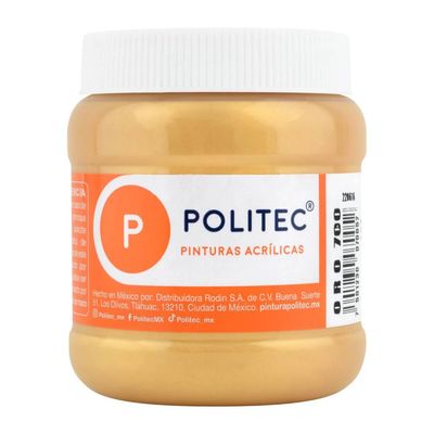 Pintura Acrílica POLITEC, Oro Metálico, 250ml. #700 Pintura Acrílica POLITEC, Oro Metálico, 250ml. #700