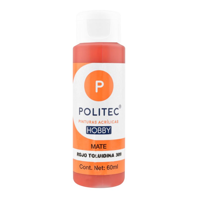 Acrílico POLITEC Hobby Mate Rojo Toluidina 60 ml c/1 pieza