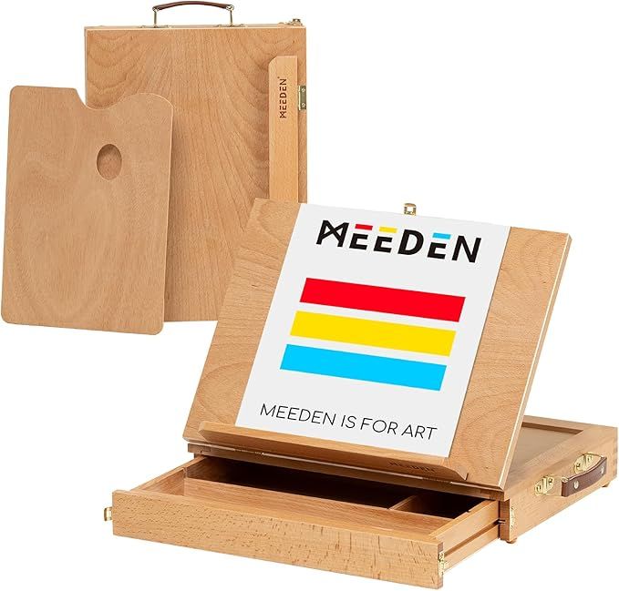 MEEDEN Caballete de mesa para bocetos y paleta