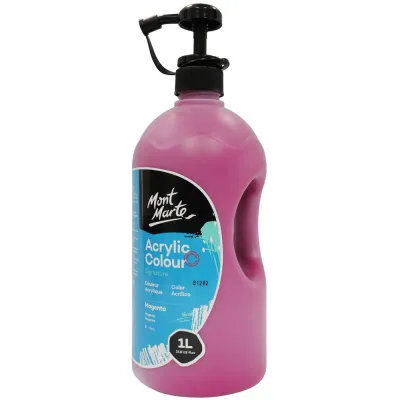 Botella de 1 Litro de Acrílicos Colores Magenta Mont Marte