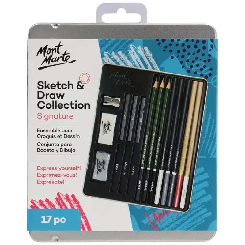 Set para dibujo y boceto  Mont Mart con 17 piezas