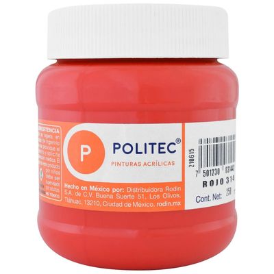 Pintura Acrílica POLITEC Rojo 250ml. #314 Pintura Acrílica POLITEC Rojo 250ml. #314