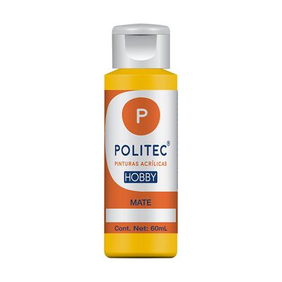 Acrílico POLITEC Hobby Mate Amarillo Medio 60 ml c/1 pieza Acrílico POLITEC Hobby Mate Amarillo Medio 60 ml c/1 pieza