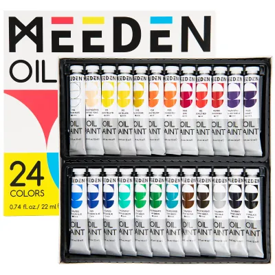 Juego de pintura al óleo MEEDEN, 24 tubos, 22 ml/0,74 oz
