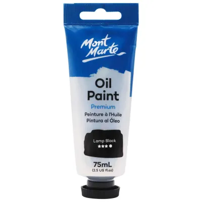 Tubo de pintura al óleo de primera calidad de 75 ml - Negro humo. Mont Marte
