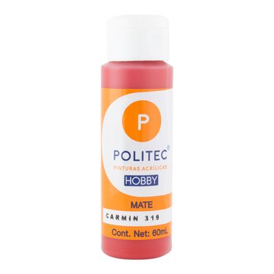 Acrílico POLITEC Hobby Mate Carmín 60 ml c/1 pieza