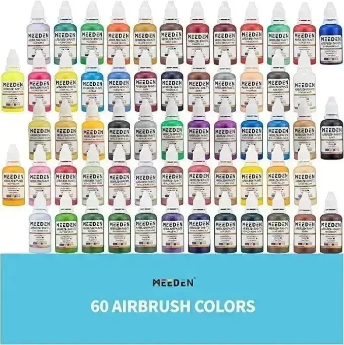 Set Pintura Aerógrafo MEEDEN C/60 de 30 ml.