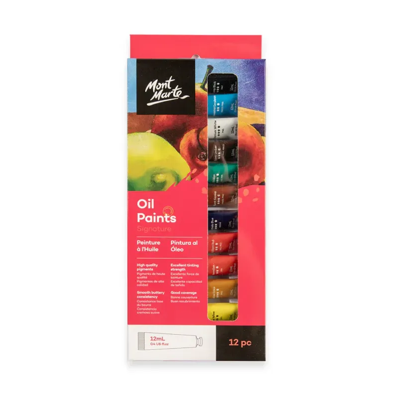 Pinturas al óleo Montmarte c/12 unidades x 12 ml