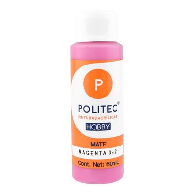 Acrílico POLITEC Hobby Mate Magenta 60 ml c/1 pieza Acrílico POLITEC Hobby Mate Magenta 60 ml c/1 pieza