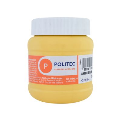 Pintura Acrílica POLITEC, Amarillo Claro, 250ml. #327