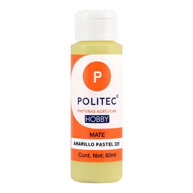 Acrílico POLITEC Hobby Mate Amarillo Pastel 60 ml c/1 pieza