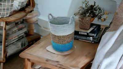 Panier tricolore jonc de mer