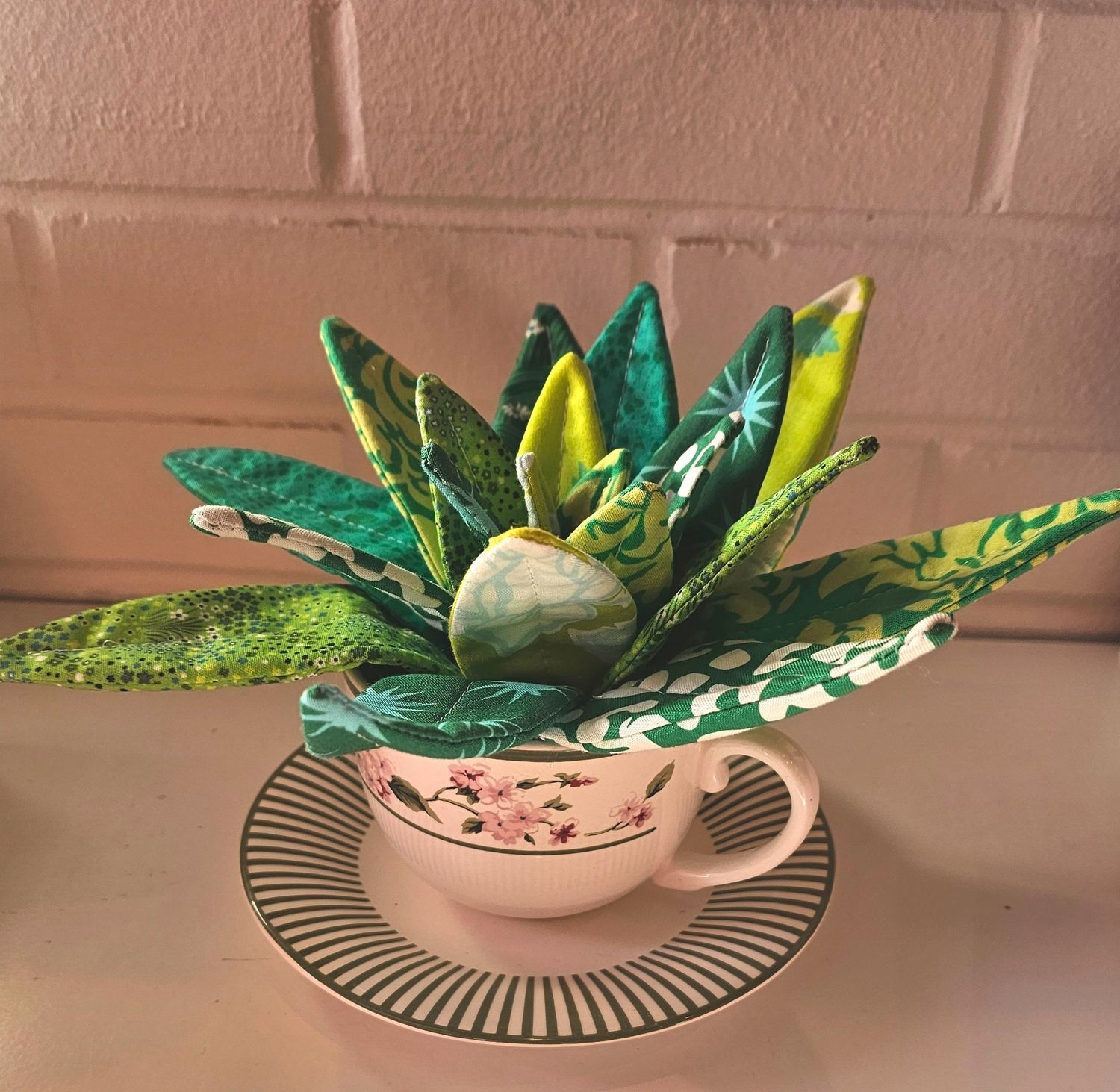 Fabric Tea Cup Bloom