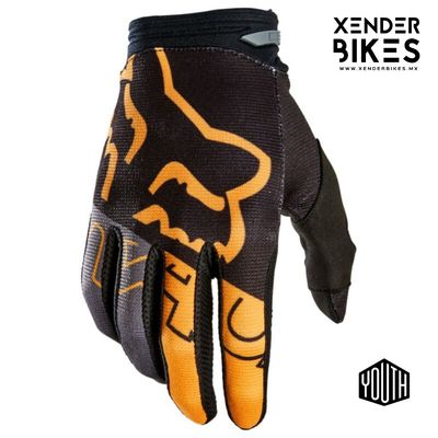  FOX RACING 180 NEGRO DORADO NIÑO GUANTES
