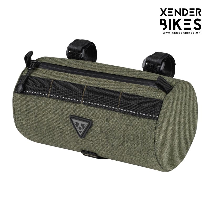 Bolsa De Manillar Tubular Topeak (23x14 Cm) – Negra, Resistente Al Agua, 3 Compartimentos