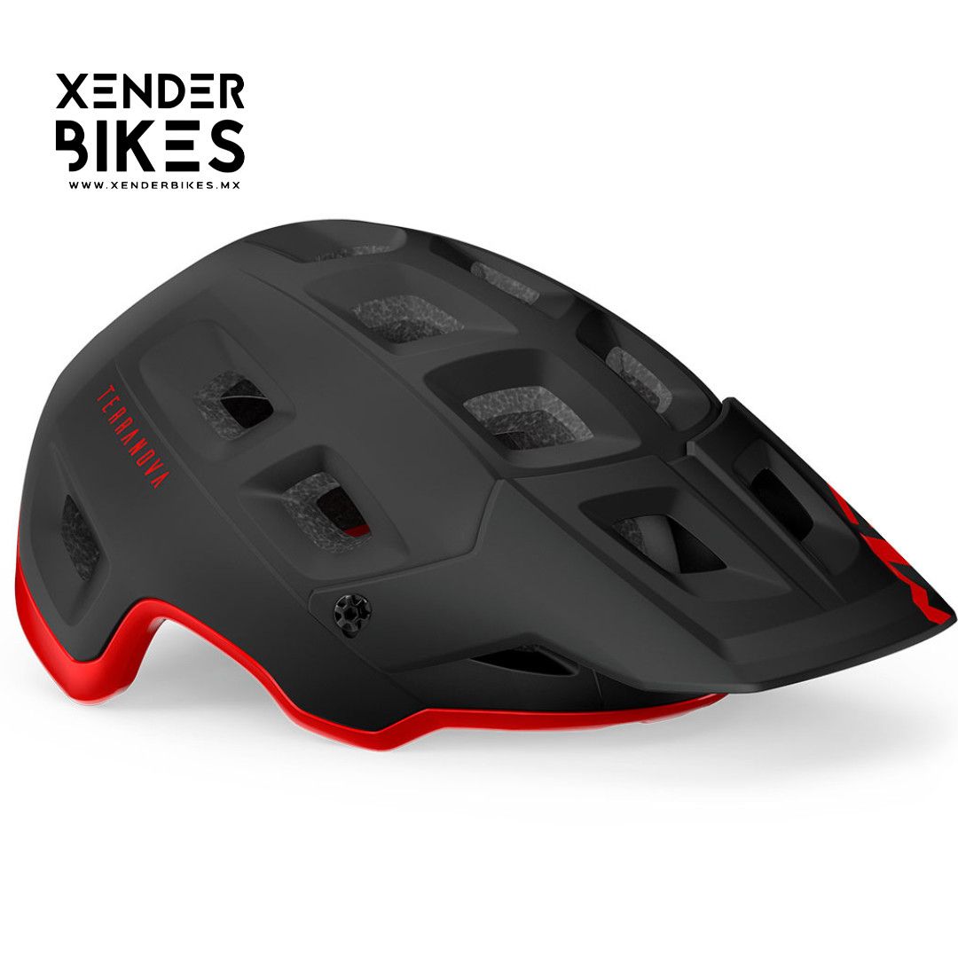 MET TERRANOVA NEGRO ROJO MATE CASCO
