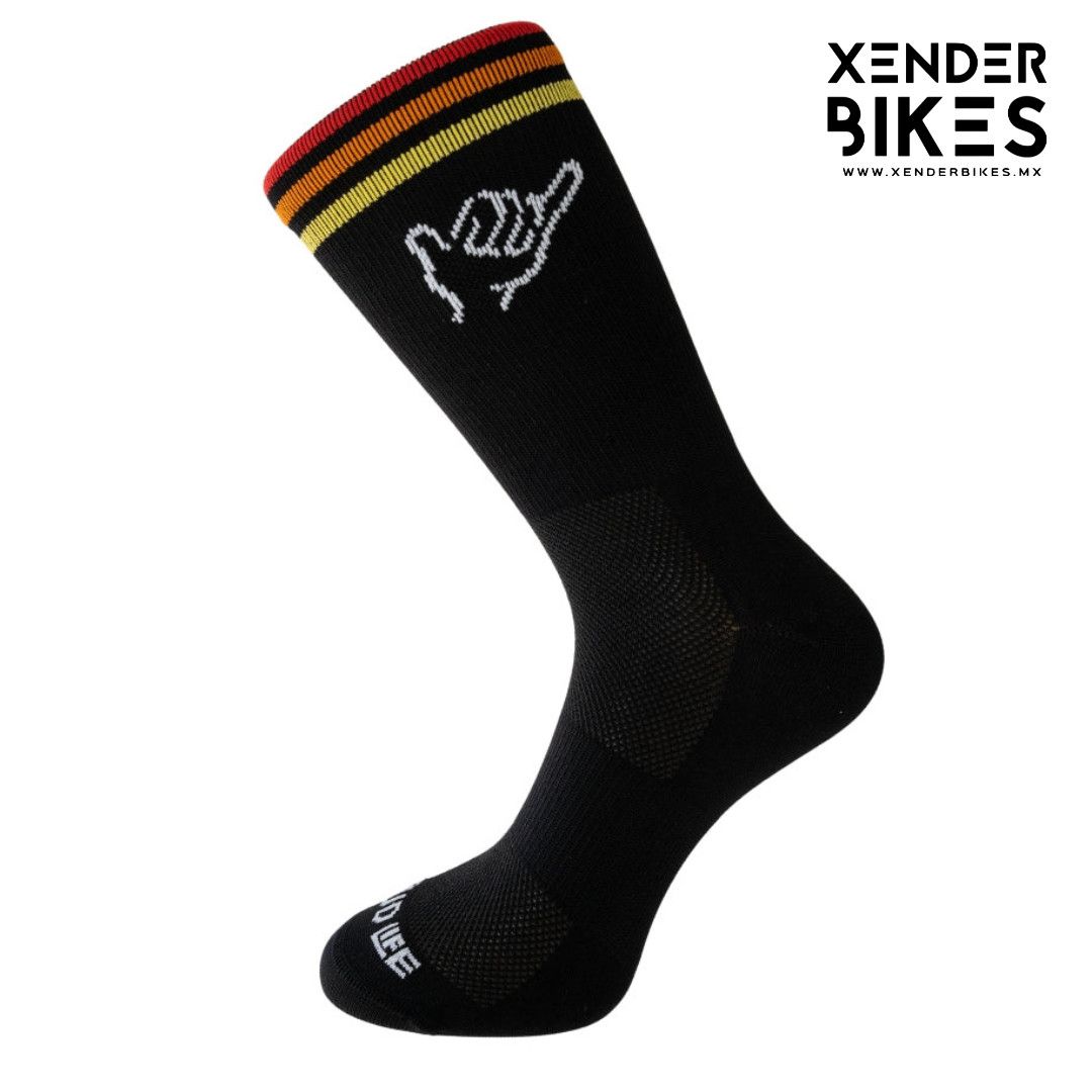 GUD LIFE RACING LINE STRIPES BLACK CALCETAS