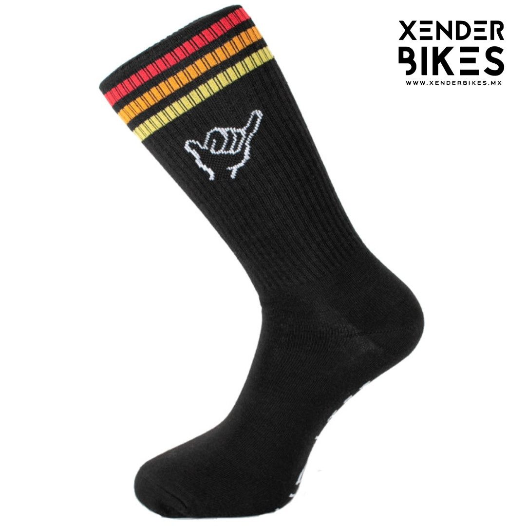 GUD LIFE SHAKA STRIPES BLACK CALCETAS