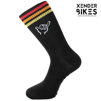 GUD LIFE SHAKA STRIPES BLACK CALCETAS