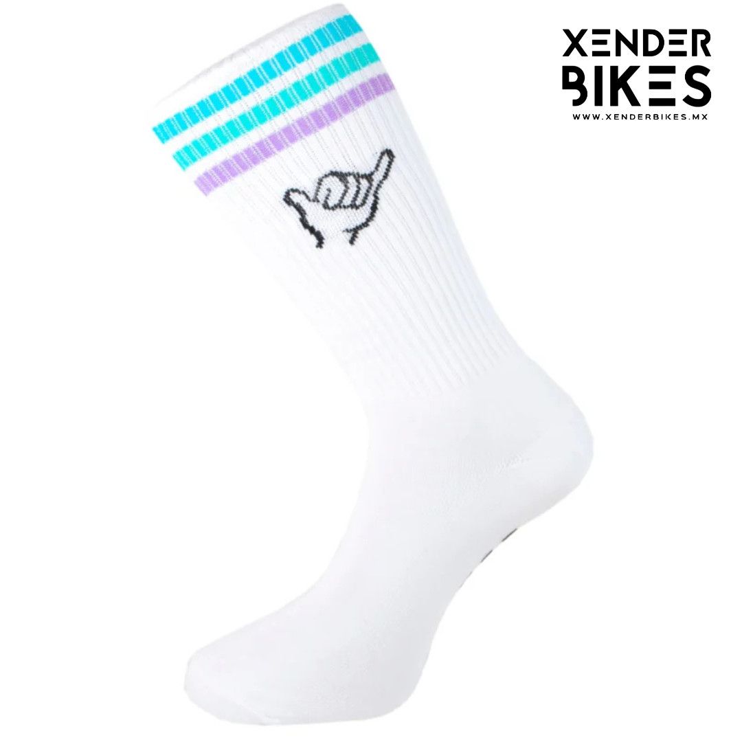 GUD LIFE SHAKA STRIPES WHITE CALCETAS