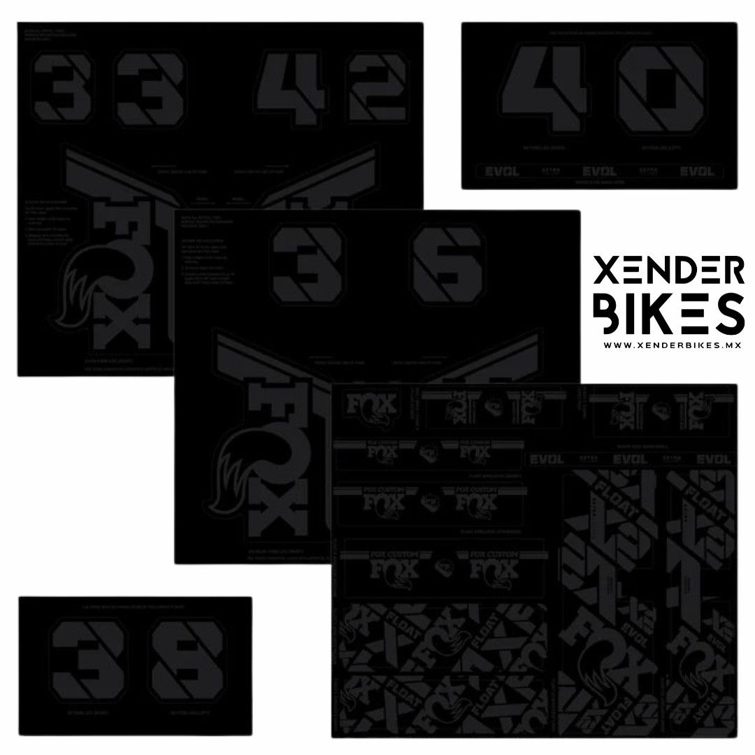 FOX FACTORY DECAL KIT 2021+ STEALTH BLACK