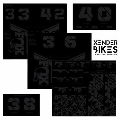 FOX FACTORY DECAL KIT 2021+ STEALTH BLACK