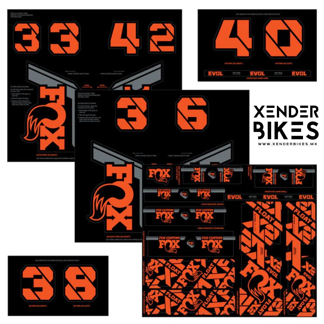 FOX FACTORY DECAL KIT 2021+ FACTORY ORANGE