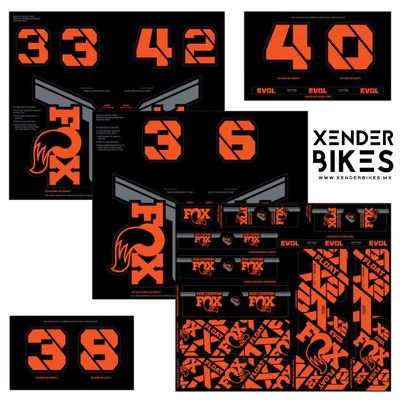FOX FACTORY DECAL KIT 2021+ FACTORY ORANGE