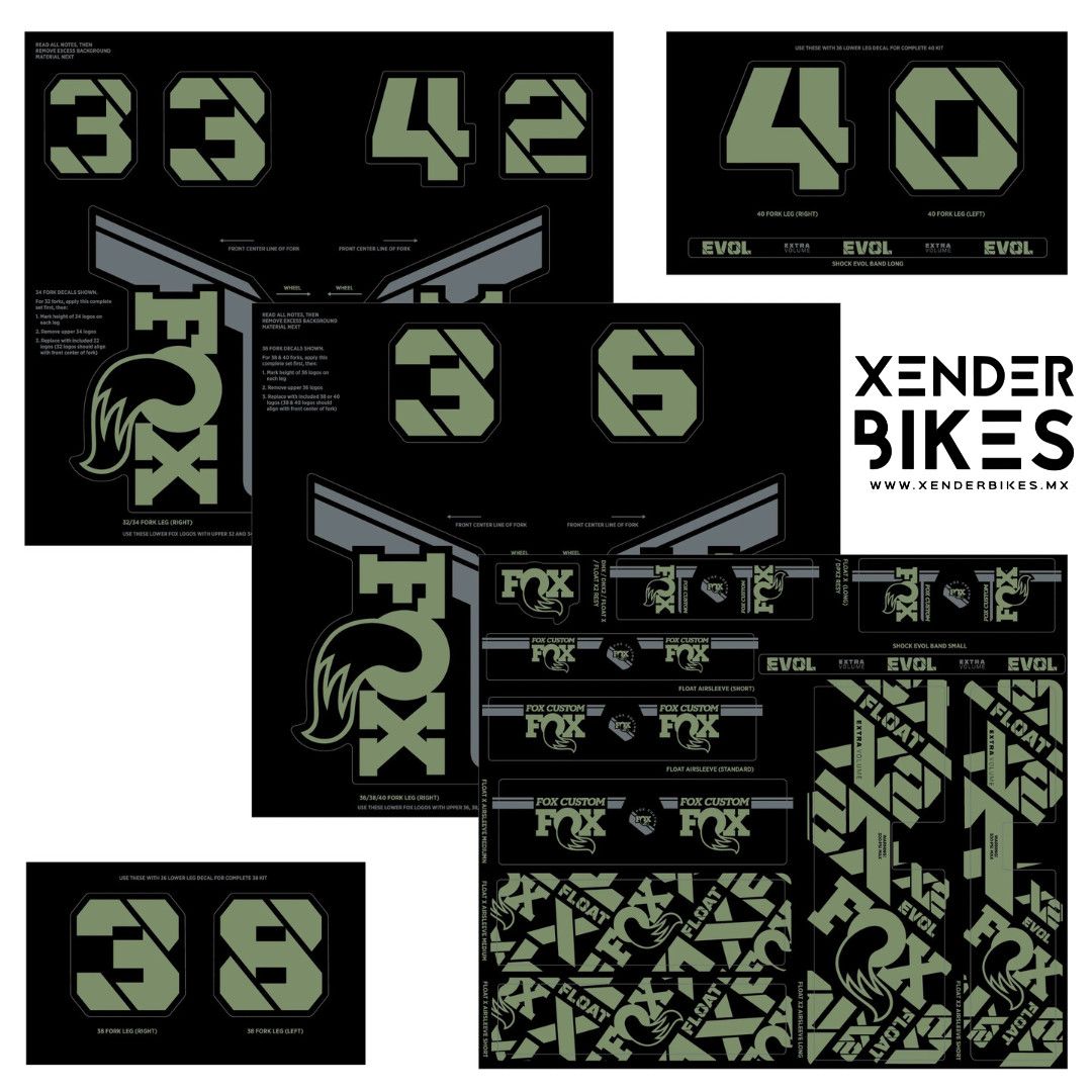 FOX FACTORY DECAL KIT 2021+ PISTACHIO