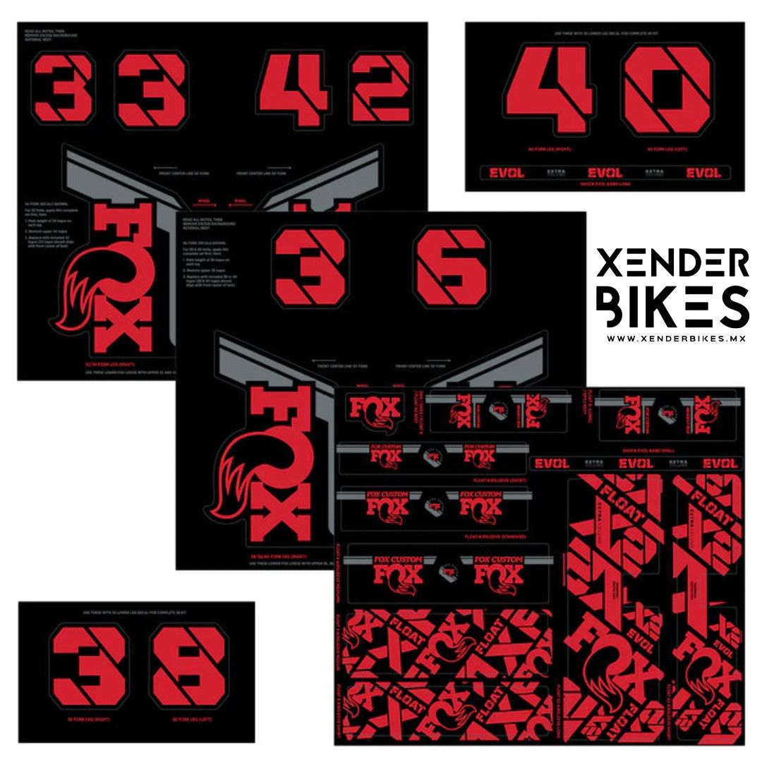 FOX FACTORY DECAL KIT 2021+ RED