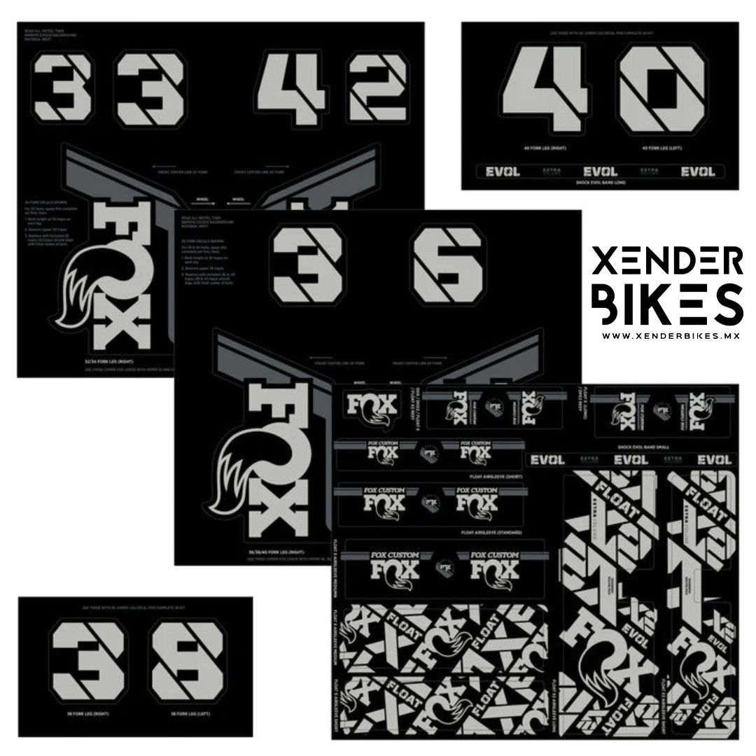FOX FACTORY DECAL KIT 2021+ BATTLESHIP