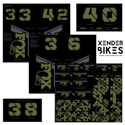 FOX FACTORY DECAL KIT 2021+ OLIVE GREEN