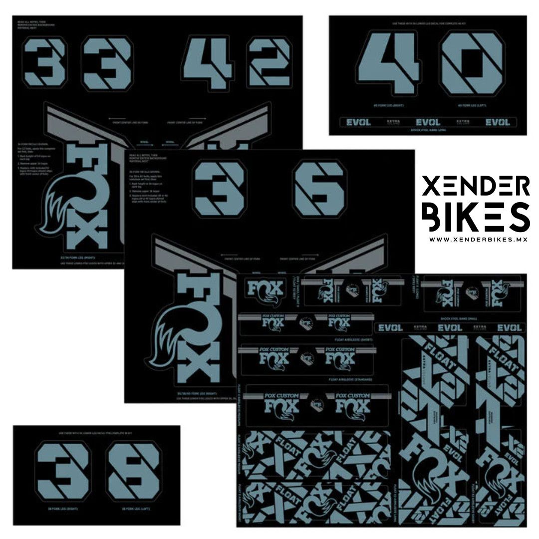 FOX FACTORY DECAL KIT 2021+ STORM BLUE