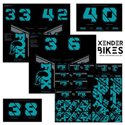 FOX FACTORY DECAL KIT 2021+ TURQUOISE