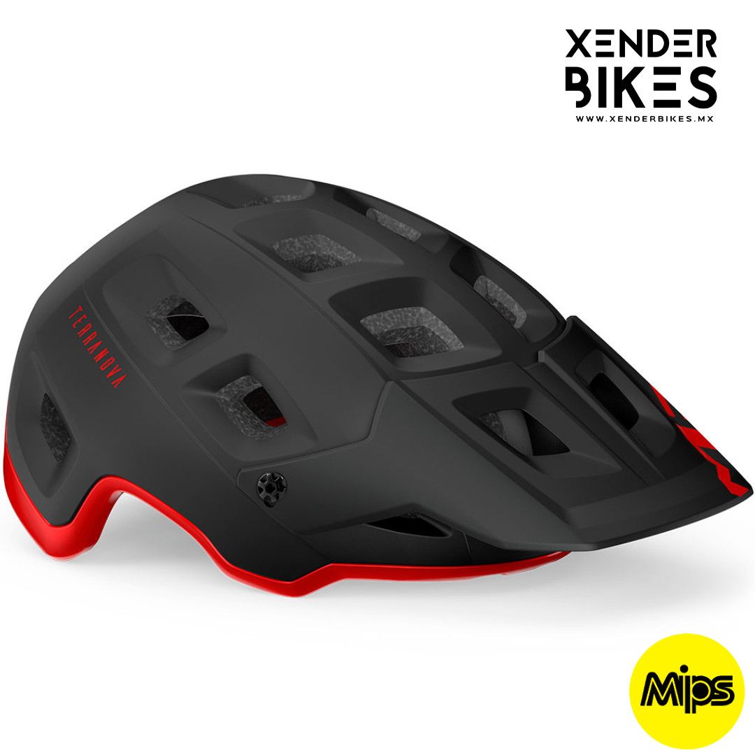 MET TERRANOVA NEGRO ROJO MATE MIPS CASCO