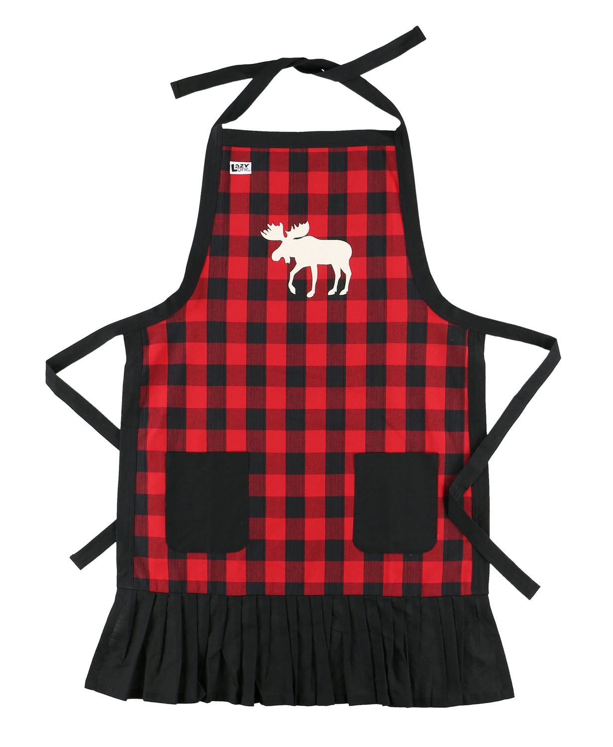 Lazy One Aprons:, Description: Plaid Moose