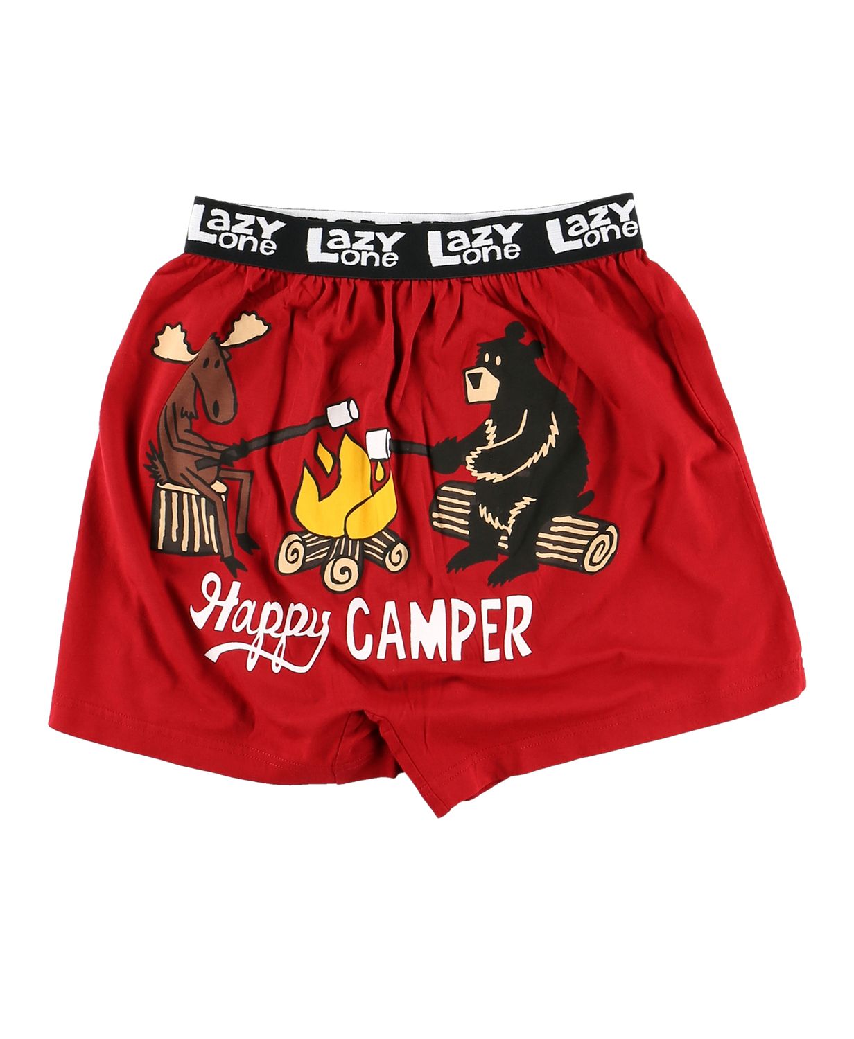 ^ Lazy One: Happy Camper Men&#39;s Funny Boxer, Size: S