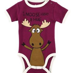 I Moose Have A Hug Infant Creeper Onesie - Purple, Size: 6M