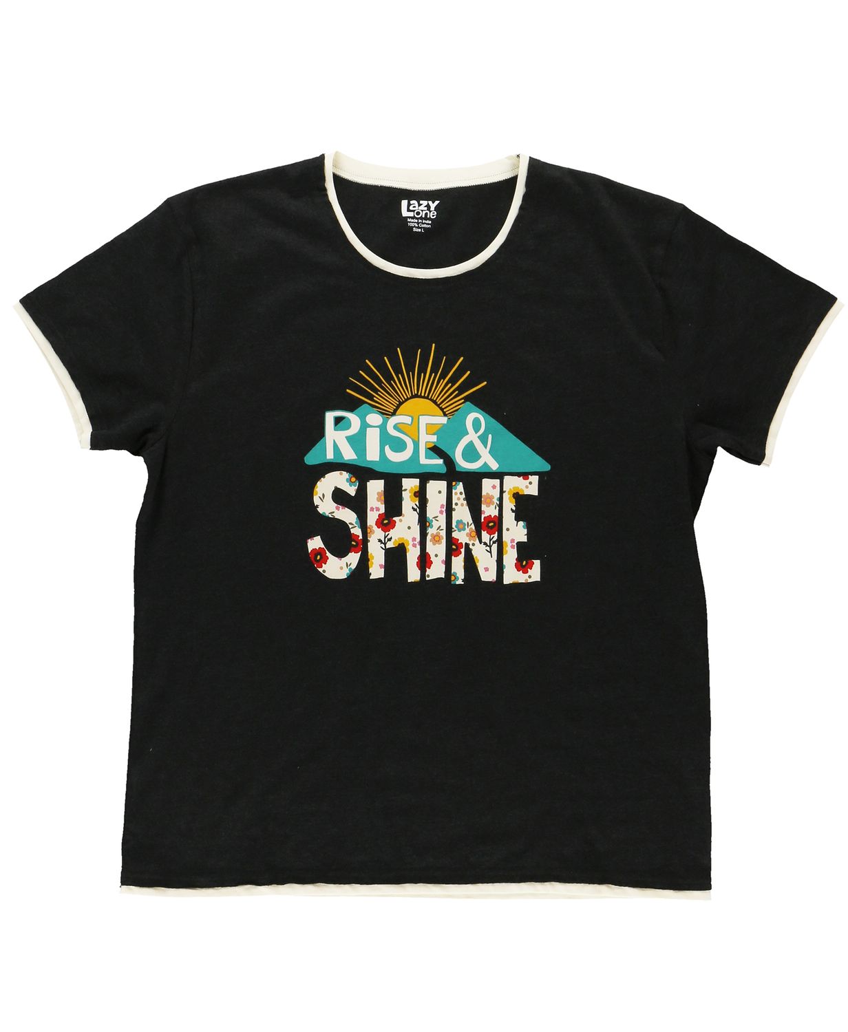 ^Rise &amp; Shine (Black) Tee, Size: XS