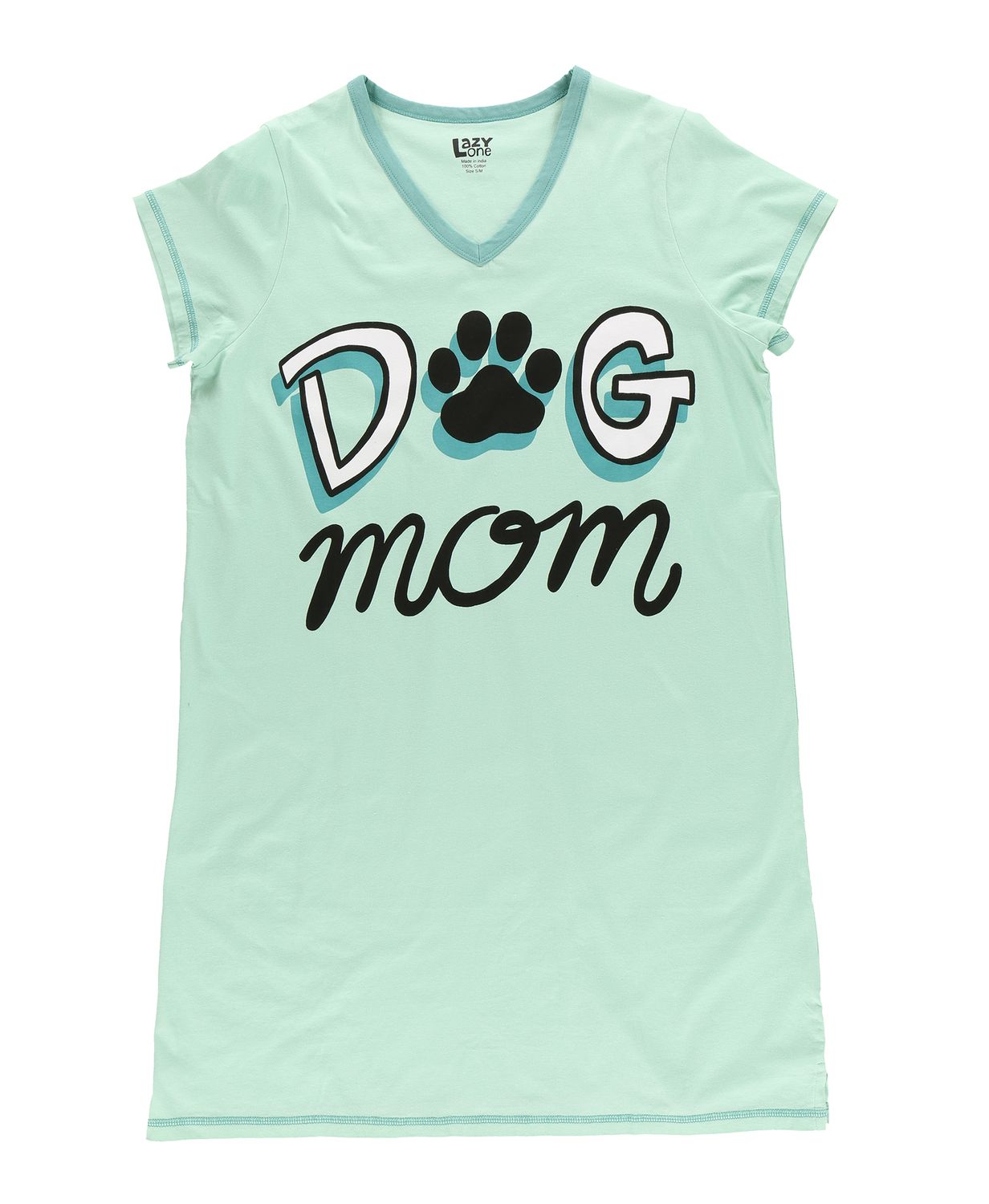 Lazy One: Dog Mom  V-neck Nightshirt, Size: S/M