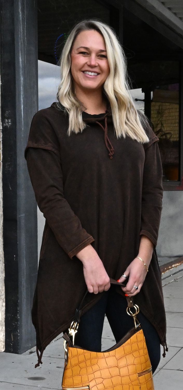 AT533 Lounge Tunic:, Color: Brown:, Size: Small