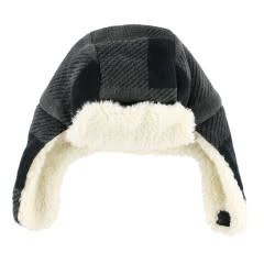 Grey Plaid Bomber Critter Cap