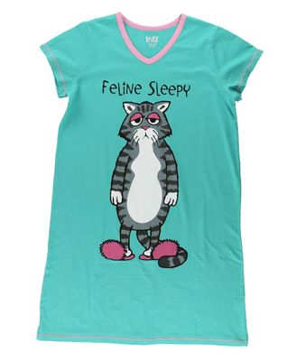Lazy One: Feline Sleepy  V-neck Nightshirt